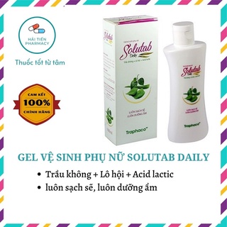 Gel vệ sinh phụ nữ Solutab Daily  Traphaco với tinh chất trầu không, lô hội luôn sạch sẽ khô thoáng