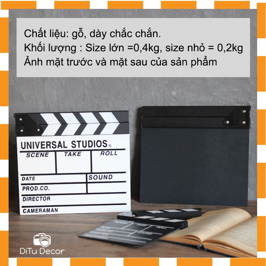 Bảng đạo diễn chụp ảnh, bảng clapper board quay phim - Ditu Home