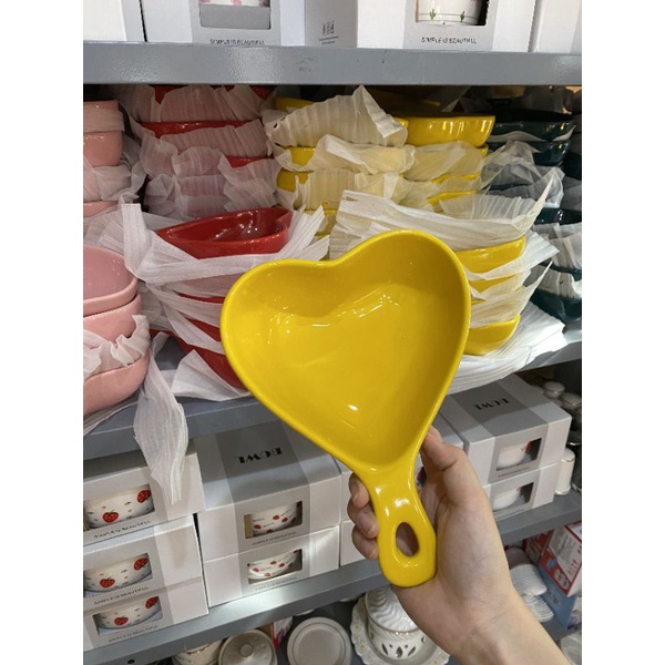 Chảo Tim Siêu Cấp dùng lò Nướng - Bát Sứ hình trái Tim _ Hàng Nhập Khẩu