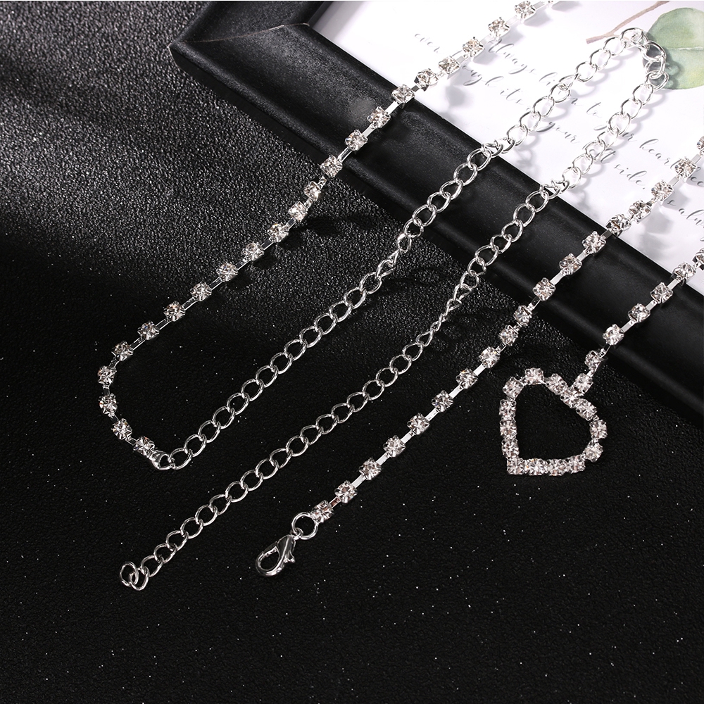 Dây chuyền đeo thắt lưng trang trí hình trái tim thời trang lấp lánh