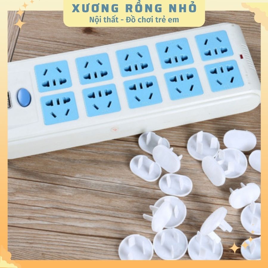 Set 10 Nút Bịt Ổ Điện Chống Cháy, Chống Giật An Toàn Cho Bé- Che Ổ Điện 2 Chân Cao Cấp-Xương Rồng Nhỏ