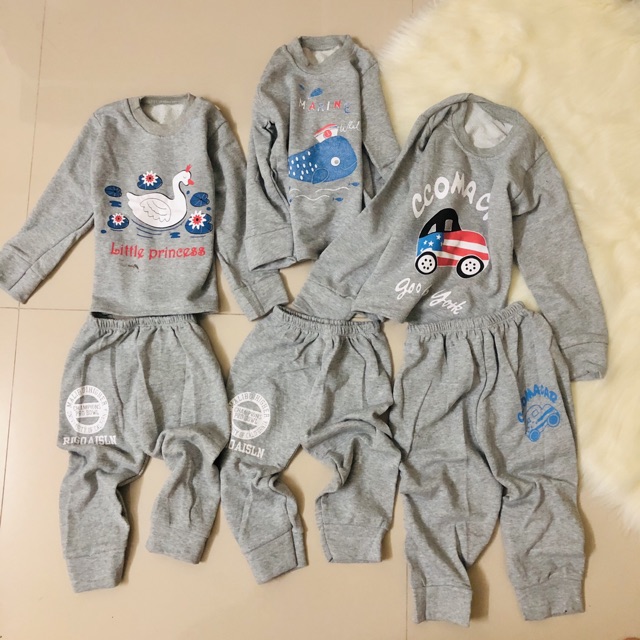 Bộ Nỉ Da Cá Cho Bé 7-18kg Siêu Mềm Siêu Ấm Mặc Thu Đông