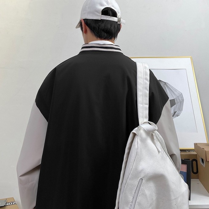 Áo Khoác Bóng Chày In Chữ Thời Trang Hàn Quốc Cho Nam