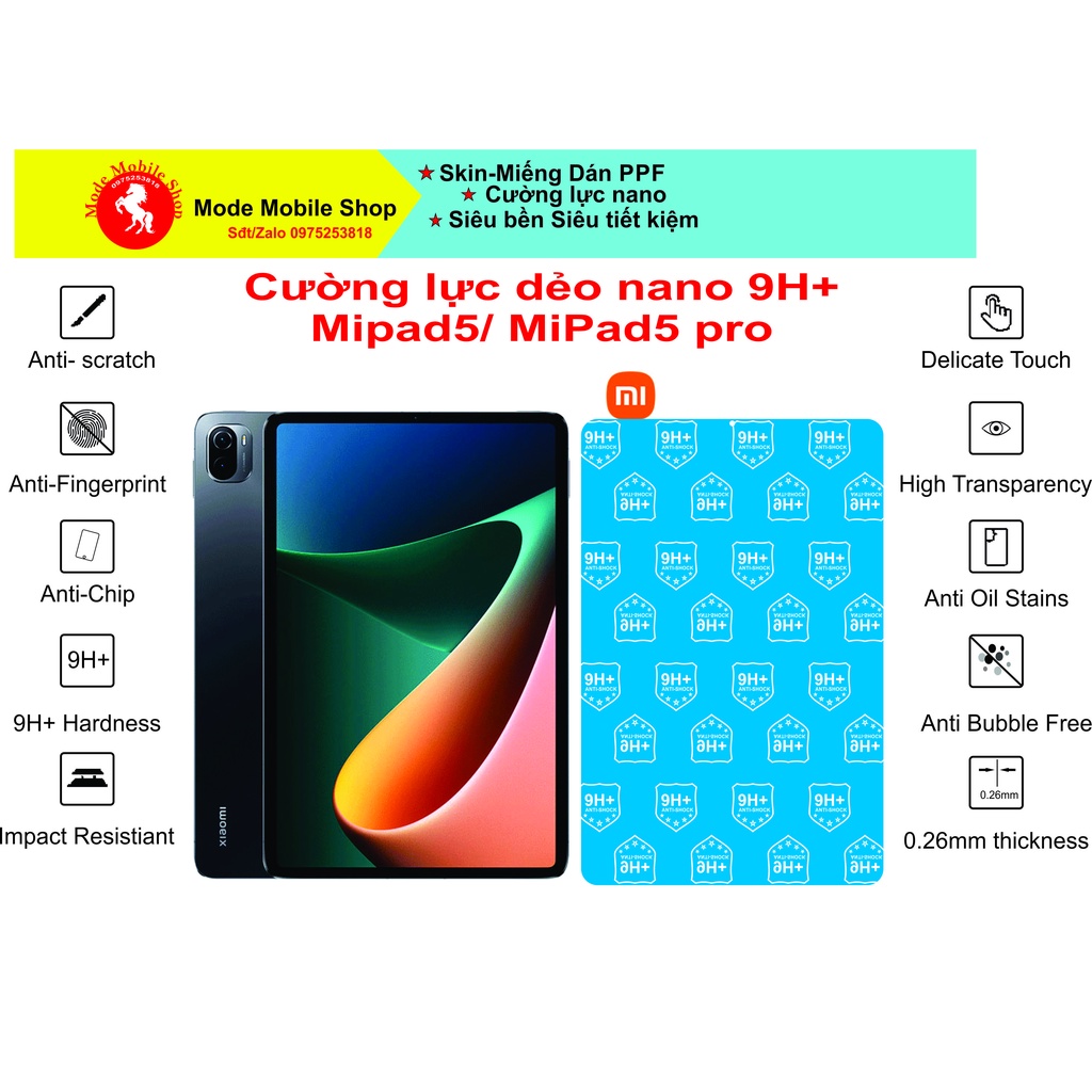 Cường lực dẻo Mipad 5/Mipad5 pro bảo vệ màn hình khỏi trầy xước,va đập