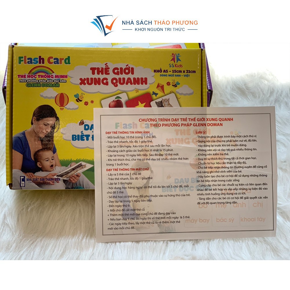 Bộ thẻ Flashcard Việt Hà chủ đề Thế giới xung quanh A5 (15x21cm) song ngữ Việt Anh (phương pháp Glenn Doman)