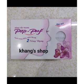 bông tẩy trang Pop Puf  hộp 100 miếng