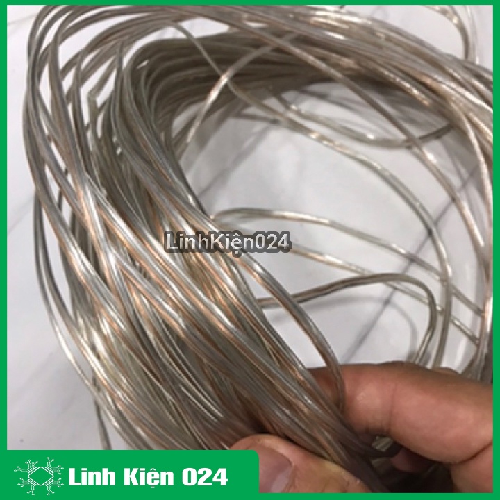 Cuộn 100 Mét Dây Điện Trong Suốt 2 Lõi Làm Led Neon 0.25mmx2mm