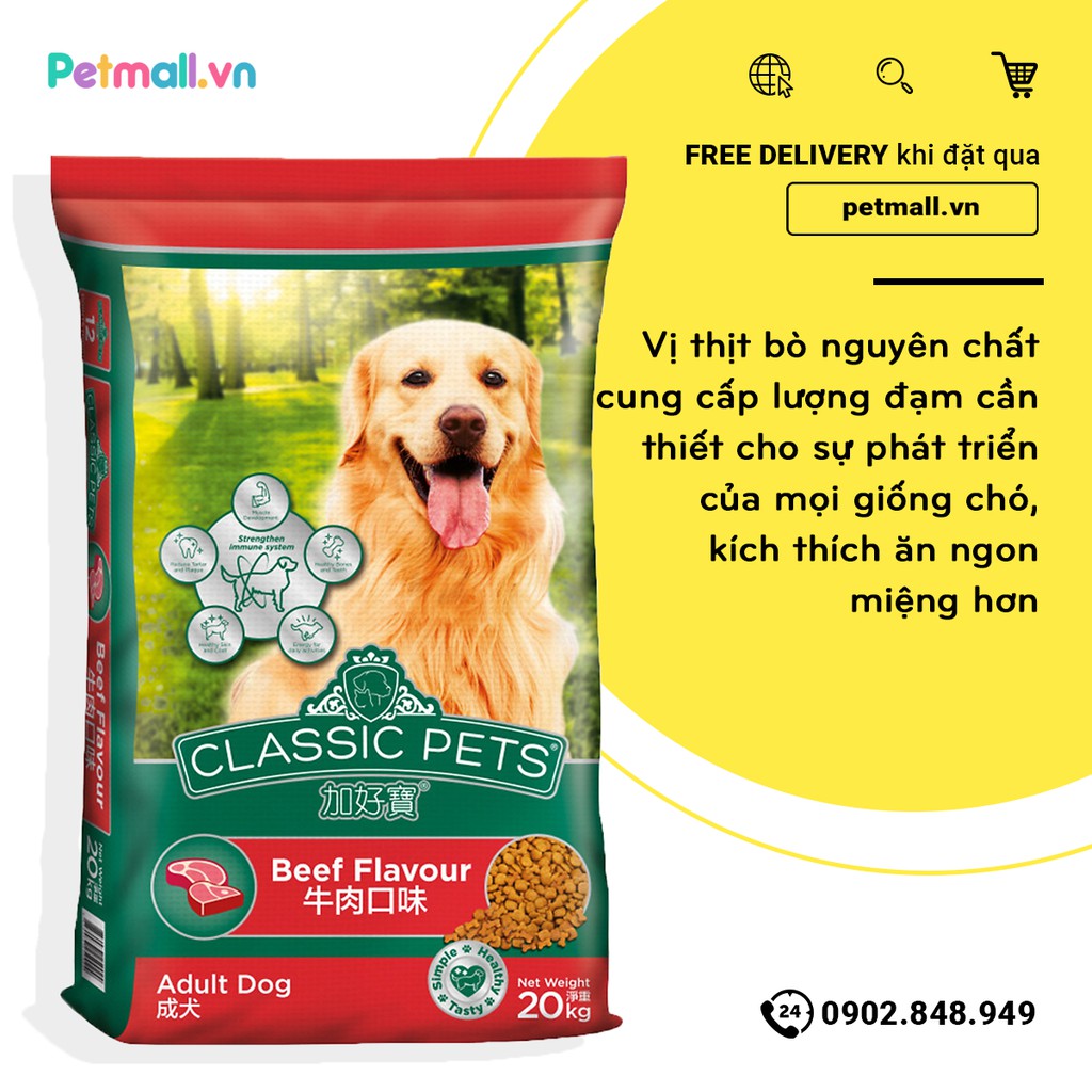 Thức ăn chó CP Classic Pets 20kg - Thái Lan