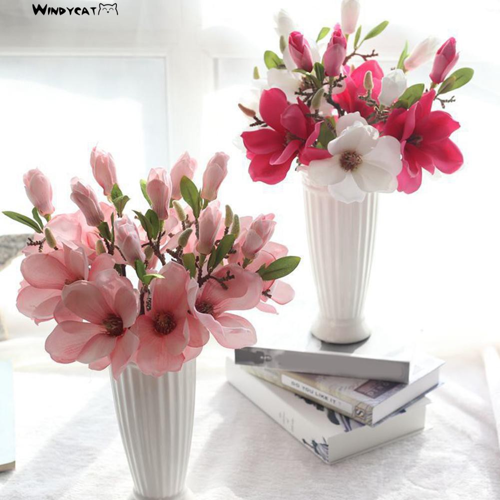 【NEW】【HOT】Artificial Magnolia Fake Flower Bud Bridal Wedding Home Cafe Store Decor