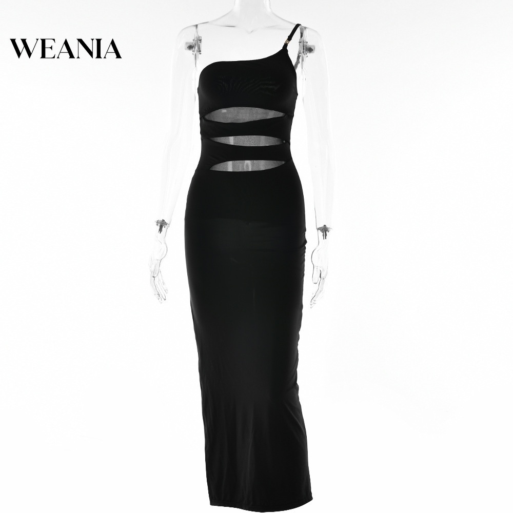 Đầm Dài Xẻ Tà Một Bên Vai Gợi Cảm Cho Nữ