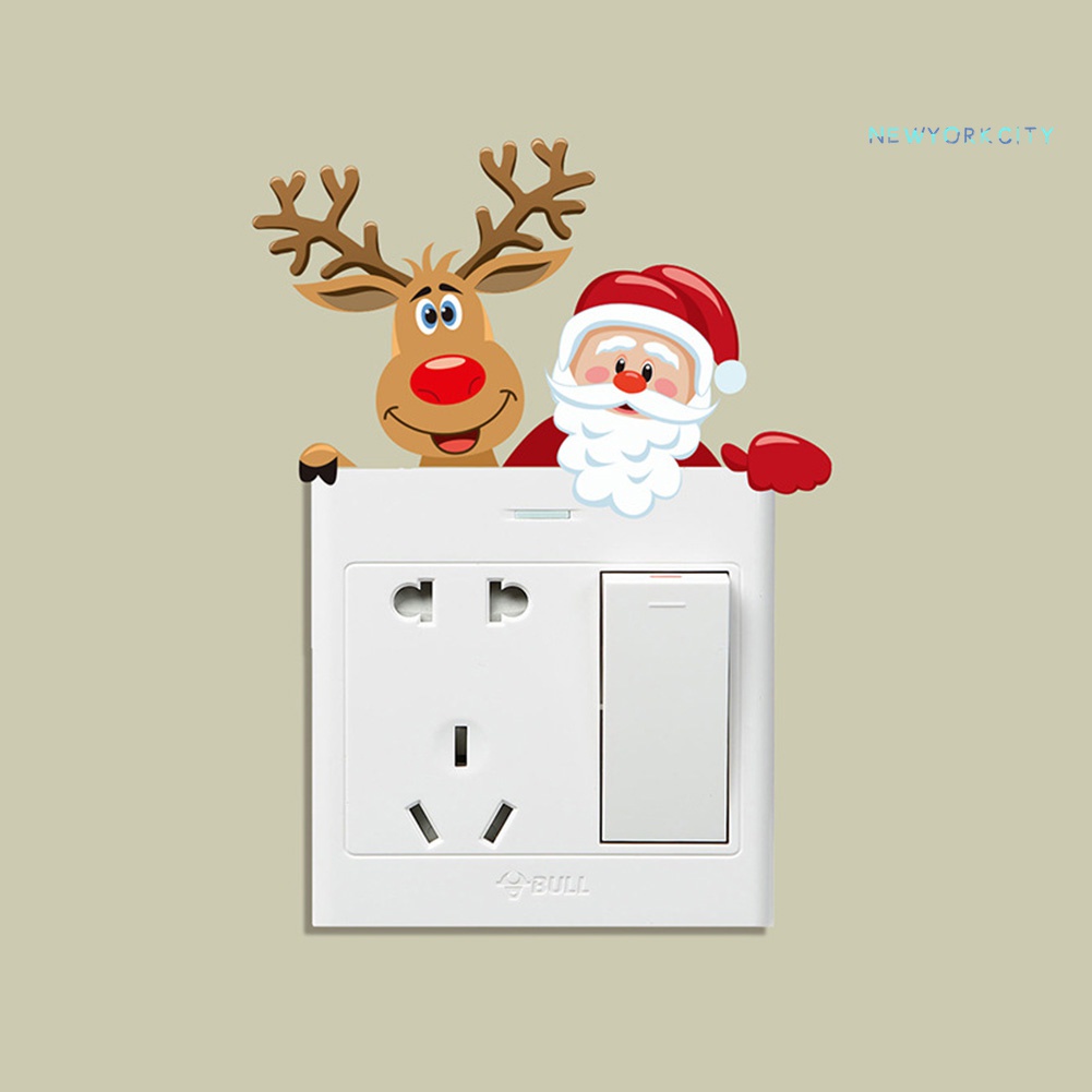 Đề Can Dán Trang Trí Công Tắc Họa Tiết Giáng Sinh Năm Mới