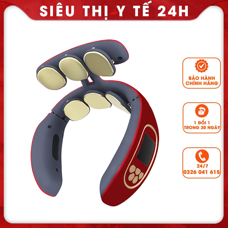 Máy Massage Cổ Vai Gáy, Máy Matxa Cổ Xung Điện Trị Liệu 6 Đầu Mát Xa Thông Minh, 15 Mức Cường Độ [HÀNG CHÍNH HÃNG]