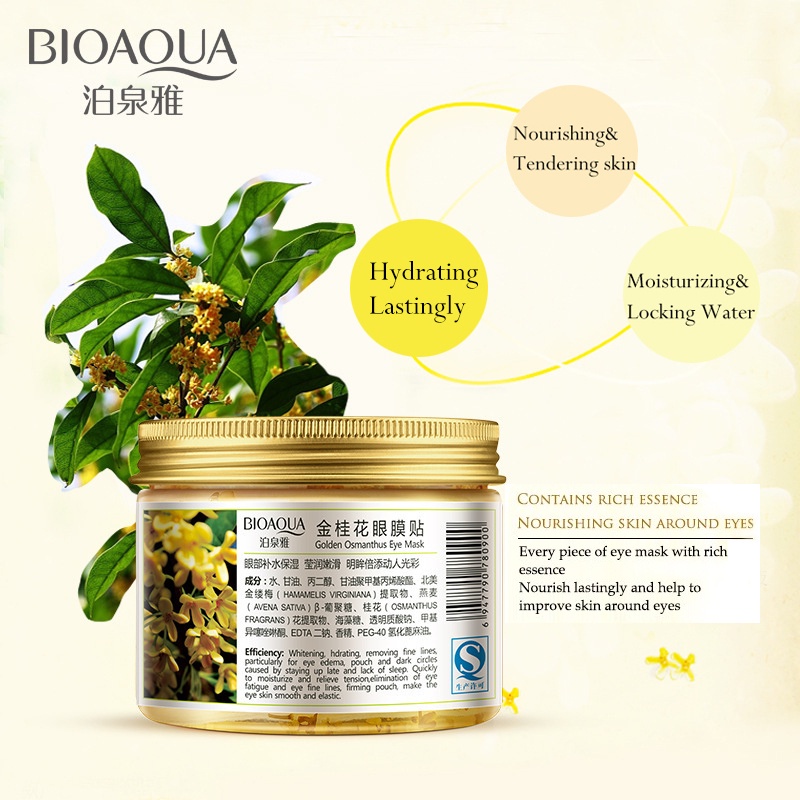 Hot Sale 80pcs Smoothing Tendering Gold Osmanthus Eye Mask Dark Circles Remover Moisturizing Eye Skin care Mask Firming skin Mask fortunely.vn