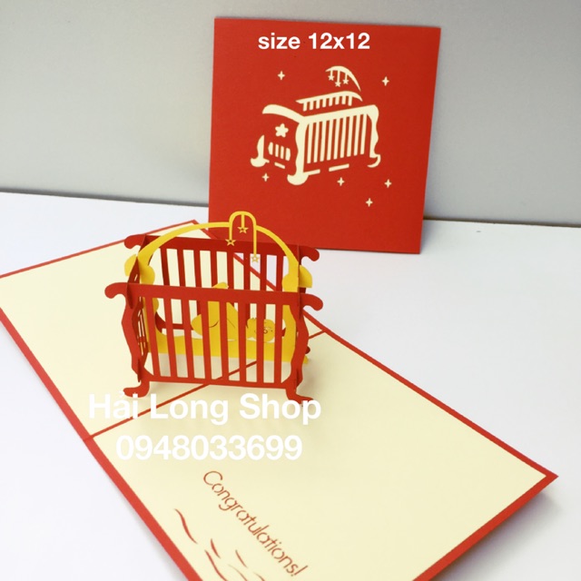 Cũi Trẻ Em ( baby ) - Thiệp 3D