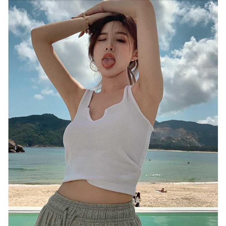 One Áo Hai Dây Croptop Có Mút Đệm Ngực Thời Trang