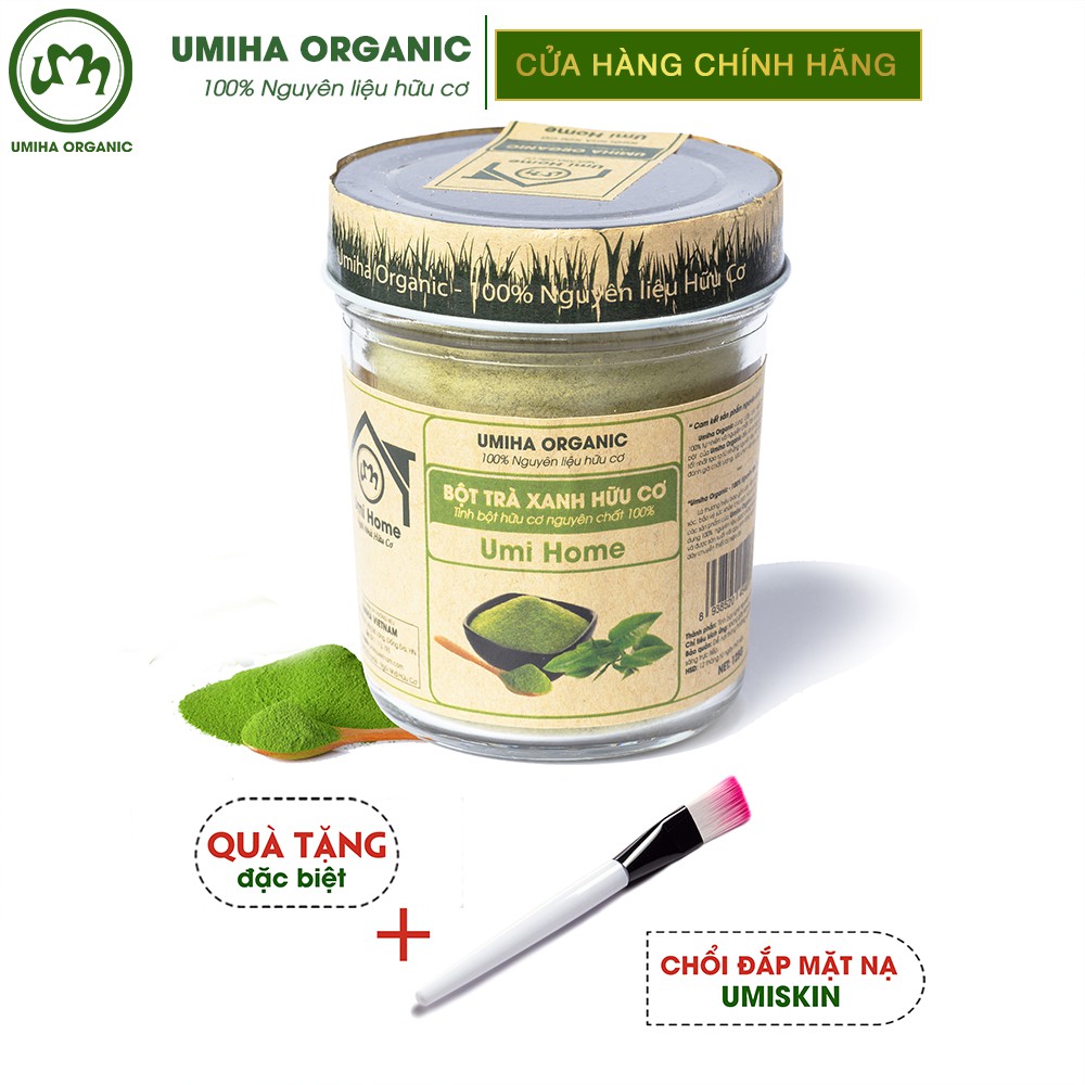 Bột Trà Xanh đắp mặt nạ hữu cơ UMIHA nguyên chất | Green Tea Powder 100% Organic 135g