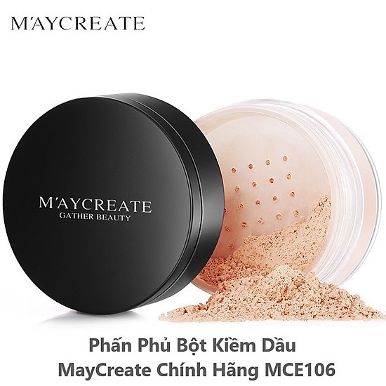 Phấn phủ dạng bột kiềm dầu che khuyết điểm Maycreate