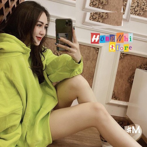 Áo Khoác Hoodie Trơn Ulzzang Unisex Màu Xanh Chuối Chất Nỉ Bông Cao Cấp Dáng Rộng Nam Nữ - MM