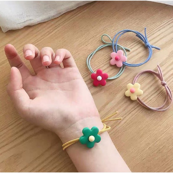 Chun buộc tóc hoa mai dễ thương nhiều màu sắc phong cách Hàn Quốc Clovershop68