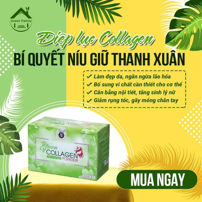 [CHÍNH HÃNG] DIỆP LỤC COLLAGEN_ĐẸP DA,HẾT MỤN,HẾT KHÔ HẠN,MỜ NÁM TÀN NHANG