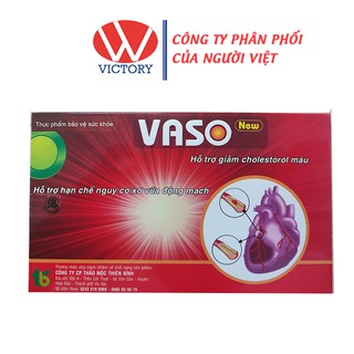 Viên Uống VASO New (Hộp 30 Viên) - Giúp Tim Mạch Khỏe Mạnh, Giảm Nguy Cơ Nhồi Máu Cơ Tim - Victory Pharmacy