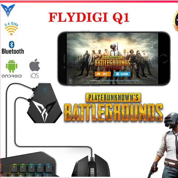 Bộ chuyển đổi game Flydigi Q1 chơi game PUBG, ROS, Free Fire và các game FPS khác, không sợ band acc -dc3462