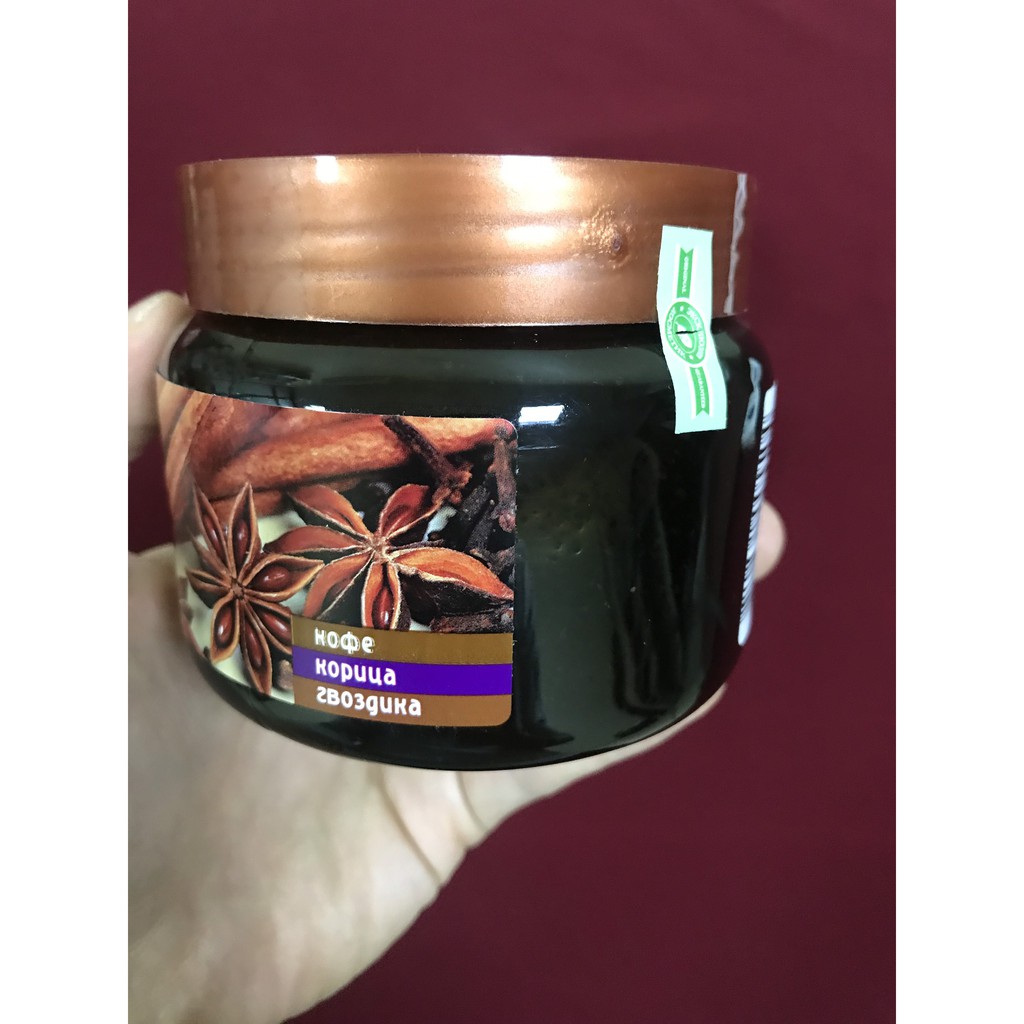 [SALE] [CAM KẾT 100% CHÍNH HÃNG] Tẩy da chết Quế Hồi Cà Phê Bilena Nga 380ml - Body Scrub Coffee Cloves Cinnamon