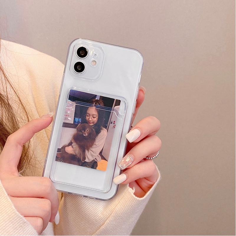 Ốp điện thoại có ngăn đựng thẻ thích hợp iPhone 12 12 Pro Max 7plus 6splus 11 11 Pro Max Xs Xs Max Xr 8plus 6s 7 8 6