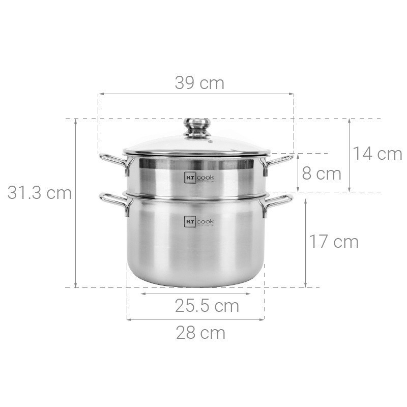 Bộ Nồi Xửng Hấp 28cm Cao Cấp