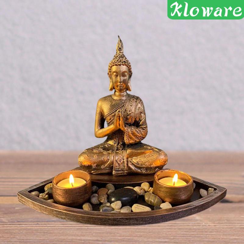 Giá đỡ đèn cầy hình tượng Phật Thái Lan bằng nhựa độc đáo trang trí nhà cửa/ sân vườn