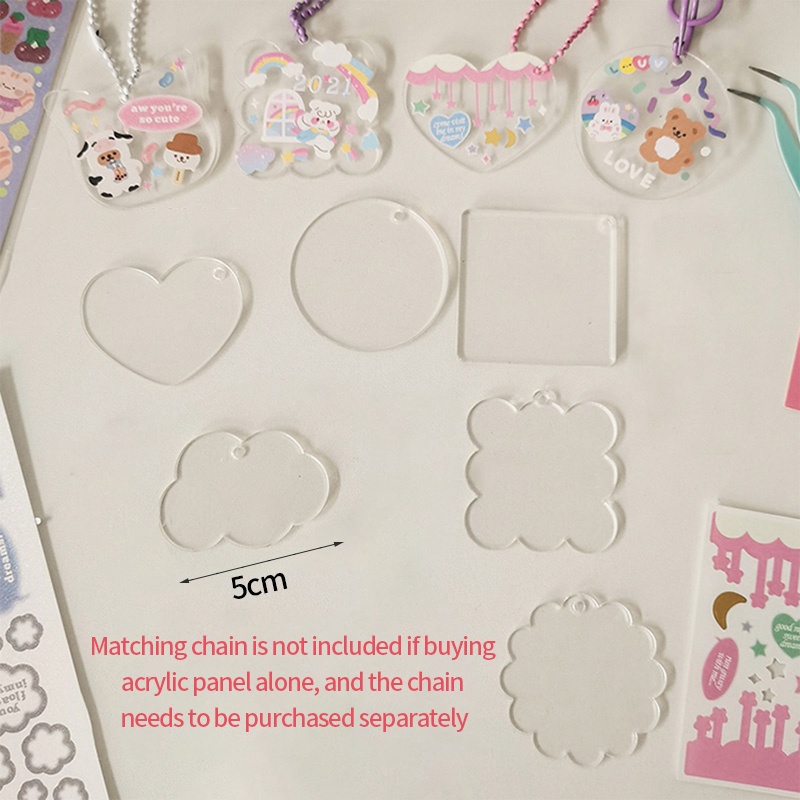 Móc Khóa Acrylic Trong Suốt Họa Tiết Dễ Thương DIY