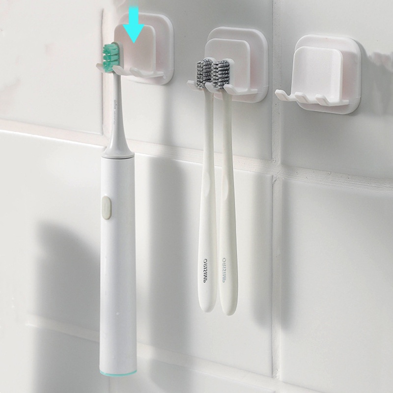 1 Giá Đỡ Bàn Chải Đánh Răng Gắn Tường Tự Dính Bằng Nhựa Chống Thấm Nước Tiện Lợi Dành Cho Nhà Tắm