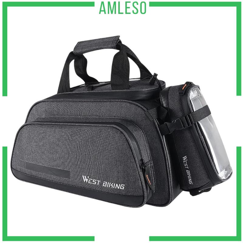 2 in 1 Bike Trunk Bag Cooler Bag Pannier Saddle Bag Rear Rack Insulated