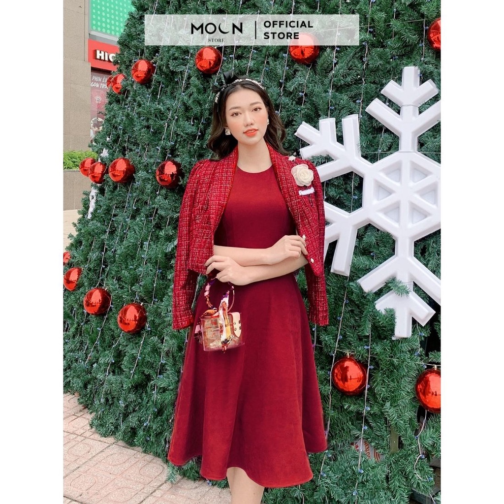 Áo khoác dạ tweed nữ công sở thu đông BVE29 - MOON STORE