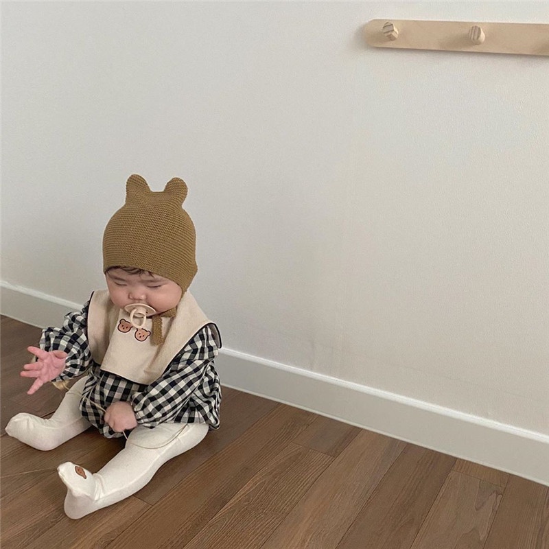 Bộ Áo Liền Quần Cổ Họa Tiết Gấu Dễ Thương Cho Bé Sơ Sinh