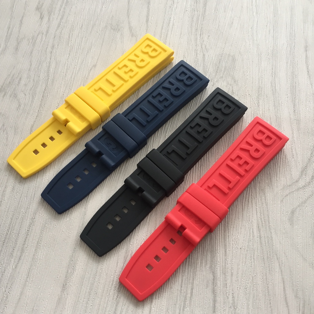 Dây đeo cao su silicon màu xám không dính không thấm nước Phù hợp với Breitling Avenger Ocean 22MM 24MM Đen xanh đỏ
