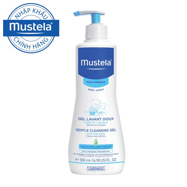 Sữa Tắm Gội Cho Trẻ Sơ Sinh &amp; Em Bé Da Thường Mustela 500ml