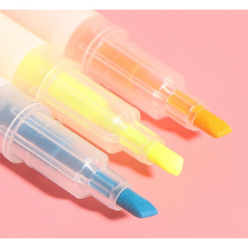 Bút dạ quang 6, 12 màu Highlight pastel LYJ, bút đánh dấu nhớ dòng cute nhiều màu marker dễ thương - Sleil Home