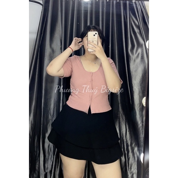 Áo thun gân cúc bấm giữa Bigsize