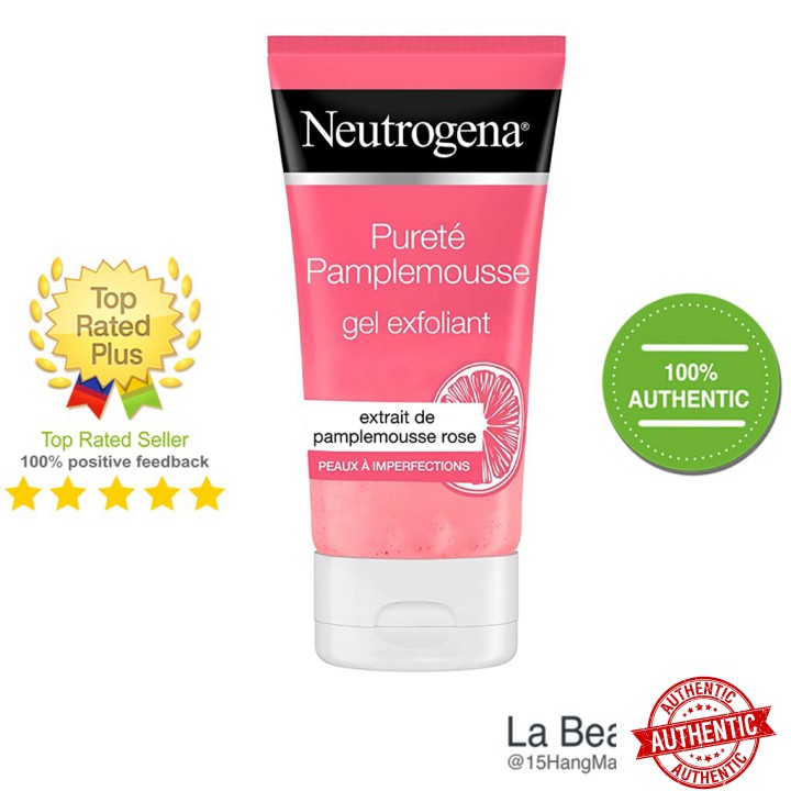 [Mã giảm giá] Neutrogena Visibly Clear Gel Nettoyant Exfoliant Pamplemousse Rose - Gel Rửa Kết Hợp Tẩy Da Chết Giảm Mụn