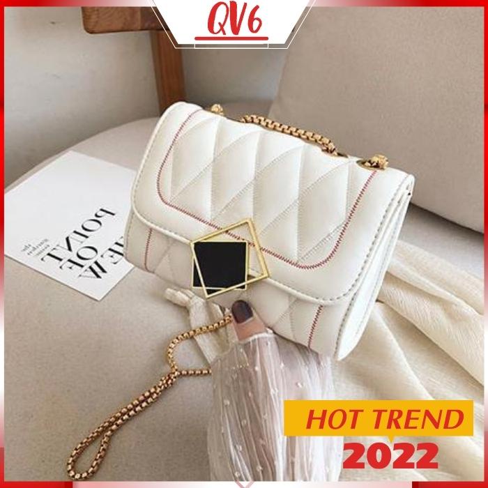 Túi đeo chéo khóa kính vuông mini, Túi xách nữ chất da mềm thời trang công sở đi học đi làm - QV6 Shop
