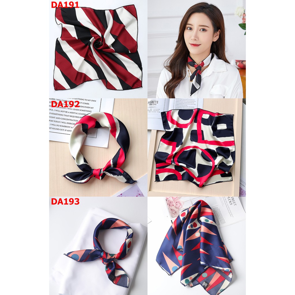 Khăn Turban Bandana Vuông Satin Nhiều Mẫu Mới Size 50x50cm