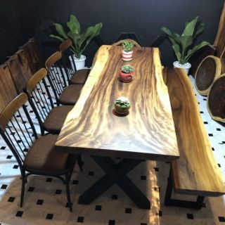 Mặt bàn phong cách hiện đại - Gỗ tự nhiên liền khối