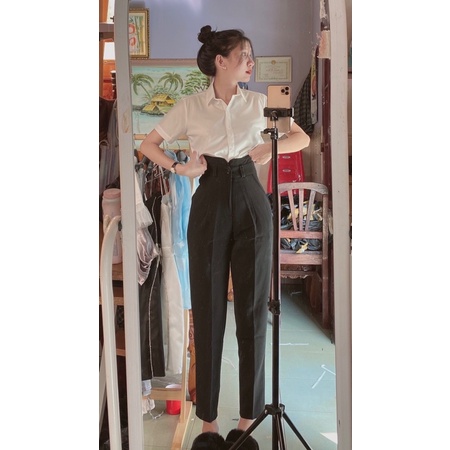 SET QUẦN TÂY + ÁO SOMI ĐI HỌC ÁO FROM ÔM