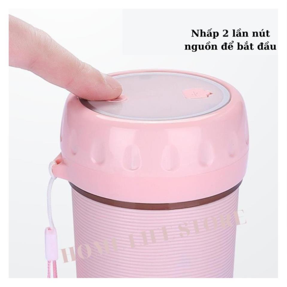 [ Loại 1] Máy Xay Sinh Tố Cầm Tay Hàng Nhập Pin Sạc Tích Điện 300ML, Máy xay mini cầm tay xay hoa quả Portable Juicer