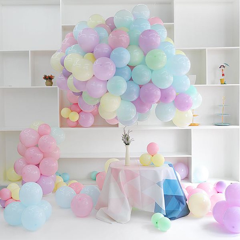 Set 100 Bong Bóng 10 inch Màu Sắc Macaron Trang Trí Tiệc Cưới/Sinh Nhật Trẻ Em