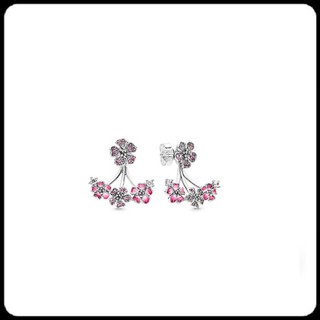 Pink Peach Blossom Flower Stud Earrings