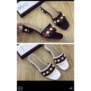 Dép thời trang 3  cm đính ngọc gucci.