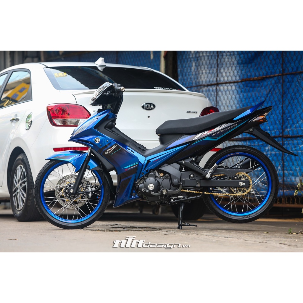 Tem Decal Rời Dán Xe Exciter 2009 Mẫu RC Xanh Đen Cực Chất, Hàng 3 Lớp Chất Lượng Cao