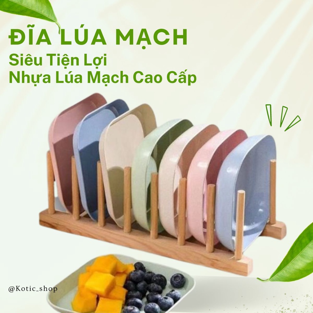 Bộ 8 Đĩa Lúa Mạch Đựng Hoa Quả Thực Phẩm Màu Sắc Pastel Tươi Mới Kiểu Dáng Sang Trọng Bảo Hành 1 đổi 1 Kotic_shop